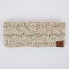 imageCC Winter Fuzzy Fleece Lined Thick Knitted Diagonal Stripes CrissCross Pattern Headband Headwrap HW2060Oatmeal