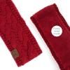 imageCC Winter Fuzzy Fleece Lined Thick Knitted Diagonal Stripes CrissCross Pattern Headband Headwrap HW2060Red