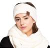 imageCC Winter Fuzzy Fleece Lined Thick Knitted Diagonal Stripes CrissCross Pattern Headband Headwrap HW2060Taupe