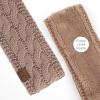 imageCC Winter Fuzzy Fleece Lined Thick Knitted Diagonal Stripes CrissCross Pattern Headband Headwrap HW2060Taupe