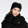 imageCC Winter Fuzzy Fleece Lined Thick Knitted Diagonal Stripes CrissCross Pattern Headband Headwrap HW2060Taupe