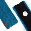 imageCC Winter Fuzzy Fleece Lined Thick Knitted Diagonal Stripes CrissCross Pattern Headband Headwrap HW2060Teal