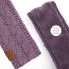 imageCC Winter Fuzzy Fleece Lined Thick Knitted Diagonal Stripes CrissCross Pattern Headband Headwrap HW2060Violet1
