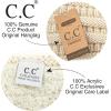 imageCC Winter Fuzzy Fleece Lined Thick Knitted Diagonal Stripes CrissCross Pattern Headband Headwrap HW2060a RibbedBeige