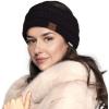 imageCC Winter Fuzzy Fleece Lined Thick Knitted Diagonal Stripes CrissCross Pattern Headband Headwrap HW2060a RibbedBlack