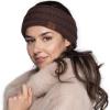 imageCC Winter Fuzzy Fleece Lined Thick Knitted Diagonal Stripes CrissCross Pattern Headband Headwrap HW2060a RibbedBrown