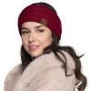 imageCC Winter Fuzzy Fleece Lined Thick Knitted Diagonal Stripes CrissCross Pattern Headband Headwrap HW2060a RibbedBurgundy