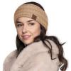 imageCC Winter Fuzzy Fleece Lined Thick Knitted Diagonal Stripes CrissCross Pattern Headband Headwrap HW2060a RibbedCamel