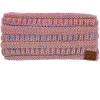 imageCC Winter Fuzzy Fleece Lined Thick Knitted Diagonal Stripes CrissCross Pattern Headband Headwrap HW2060a RibbedDk Rose Mixed42