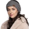 imageCC Winter Fuzzy Fleece Lined Thick Knitted Diagonal Stripes CrissCross Pattern Headband Headwrap HW2060a RibbedLtMelGrey