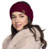imageCC Winter Fuzzy Fleece Lined Thick Knitted Diagonal Stripes CrissCross Pattern Headband Headwrap HW2060a RibbedMaroon