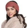 imageCC Winter Fuzzy Fleece Lined Thick Knitted Diagonal Stripes CrissCross Pattern Headband Headwrap HW2060a RibbedMauve
