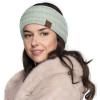 imageCC Winter Fuzzy Fleece Lined Thick Knitted Diagonal Stripes CrissCross Pattern Headband Headwrap HW2060a RibbedMint