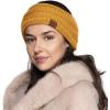 imageCC Winter Fuzzy Fleece Lined Thick Knitted Diagonal Stripes CrissCross Pattern Headband Headwrap HW2060a RibbedMustard