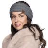 imageCC Winter Fuzzy Fleece Lined Thick Knitted Diagonal Stripes CrissCross Pattern Headband Headwrap HW2060a RibbedNatGrey