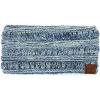 imageCC Winter Fuzzy Fleece Lined Thick Knitted Diagonal Stripes CrissCross Pattern Headband Headwrap HW2060a RibbedNavy Mixed40