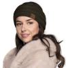 imageCC Winter Fuzzy Fleece Lined Thick Knitted Diagonal Stripes CrissCross Pattern Headband Headwrap HW2060a RibbedNew Olive