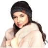 imageCC Winter Fuzzy Fleece Lined Thick Knitted Diagonal Stripes CrissCross Pattern Headband Headwrap HW2060a RibbedOmbre Black