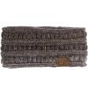 imageCC Winter Fuzzy Fleece Lined Thick Knitted Diagonal Stripes CrissCross Pattern Headband Headwrap HW2060a RibbedOmbre Brown