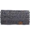 imageCC Winter Fuzzy Fleece Lined Thick Knitted Diagonal Stripes CrissCross Pattern Headband Headwrap HW2060a RibbedOmbre Dk Mel Grey