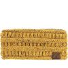 imageCC Winter Fuzzy Fleece Lined Thick Knitted Diagonal Stripes CrissCross Pattern Headband Headwrap HW2060a RibbedOmbre Mustard