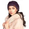 imageCC Winter Fuzzy Fleece Lined Thick Knitted Diagonal Stripes CrissCross Pattern Headband Headwrap HW2060a RibbedOmbre Purple
