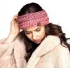 imageCC Winter Fuzzy Fleece Lined Thick Knitted Diagonal Stripes CrissCross Pattern Headband Headwrap HW2060a RibbedOmbre Rose