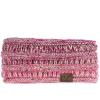 imageCC Winter Fuzzy Fleece Lined Thick Knitted Diagonal Stripes CrissCross Pattern Headband Headwrap HW2060a RibbedOmbre Rose