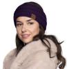 imageCC Winter Fuzzy Fleece Lined Thick Knitted Diagonal Stripes CrissCross Pattern Headband Headwrap HW2060a RibbedPurple