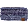 imageCC Winter Fuzzy Fleece Lined Thick Knitted Diagonal Stripes CrissCross Pattern Headband Headwrap HW2060a RibbedPurple Mixed2