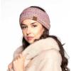 imageCC Winter Fuzzy Fleece Lined Thick Knitted Diagonal Stripes CrissCross Pattern Headband Headwrap HW2060a RibbedRainbow Mixed11