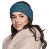 imageCC Winter Fuzzy Fleece Lined Thick Knitted Diagonal Stripes CrissCross Pattern Headband Headwrap HW2060a RibbedTeal