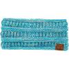 imageCC Winter Fuzzy Fleece Lined Thick Knitted Diagonal Stripes CrissCross Pattern Headband Headwrap HW2060a RibbedTurquoise Mixed15