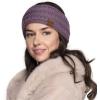 imageCC Winter Fuzzy Fleece Lined Thick Knitted Diagonal Stripes CrissCross Pattern Headband Headwrap HW2060a RibbedViolet