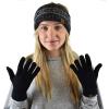 imageCC Winter Warm EcoFriendly Knit Chenille Touchscreen Texting GlovesBlack