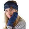 imageCC Winter Warm EcoFriendly Knit Chenille Touchscreen Texting GlovesDark Denim