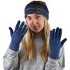 imageCC Winter Warm EcoFriendly Knit Chenille Touchscreen Texting GlovesDark Denim