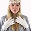imageCC Winter Warm EcoFriendly Knit Chenille Touchscreen Texting GlovesIvory