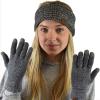 imageCC Winter Warm EcoFriendly Knit Chenille Touchscreen Texting GlovesLight Melange Gray