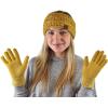 imageCC Winter Warm EcoFriendly Knit Chenille Touchscreen Texting GlovesMustard