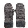 imageCC Winter Warm Knit Soft Fuzzy Lined Cuff Mittens Gloves3 Tone Gray