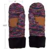 imageCC Winter Warm Knit Soft Fuzzy Lined Cuff Mittens GlovesBlackMulti