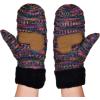 imageCC Winter Warm Knit Soft Fuzzy Lined Cuff Mittens GlovesBlackMulti