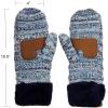 imageCC Winter Warm Knit Soft Fuzzy Lined Cuff Mittens GlovesBlue Mix