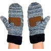 imageCC Winter Warm Knit Soft Fuzzy Lined Cuff Mittens GlovesBlue Mix