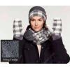imageCC Winter Warm Knit Soft Fuzzy Lined Cuff Mittens GlovesCheckered NavyWhite