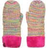 imageCC Winter Warm Knit Soft Fuzzy Lined Cuff Mittens GlovesRainbow Mix