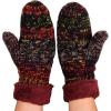 imageCC Winter Warm Knit Soft Fuzzy Lined Cuff Mittens GlovesTribal Blend Red