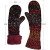 imageCC Winter Warm Knit Soft Fuzzy Lined Cuff Mittens GlovesTribal Blend Red