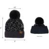 imageCC Women Fuzzy Lined Sequin Fur Pom Beanie ampamp Mitten SetSequin Black